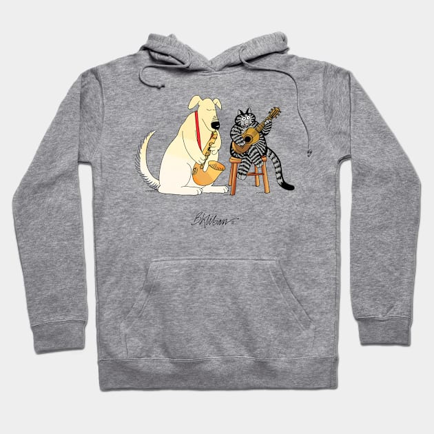 B Kliban Cat Guitar Hoodie by audrinadelvin